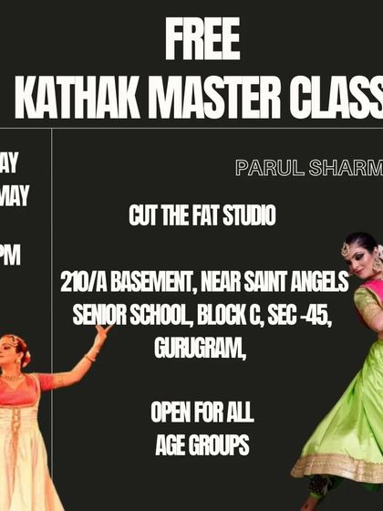 Join our free Kathak masterclass with the renowned Parul Sharma, a Doordarshan Graded Artist with over 14 years of experience. Open to all age groups.