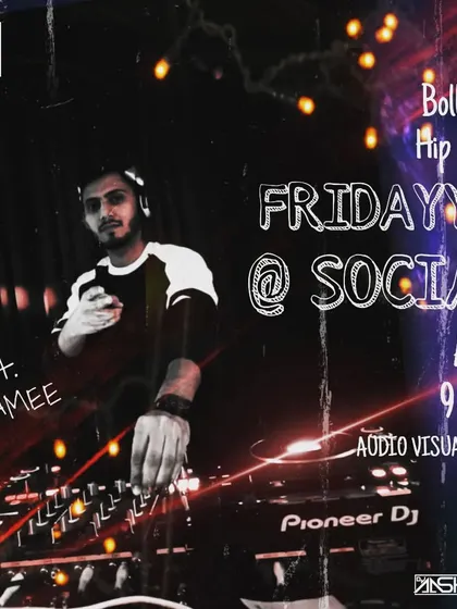 This poster highlights my audio-visual sets. For these "Cinema Nights," I act as a VDJ, mixing music videos live for a more immersive clubbing experience.
