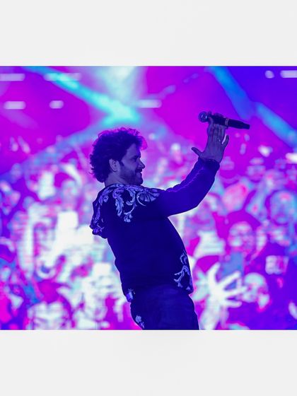 Javed Ali engaging with the massive student crowd at Jindal Global University.