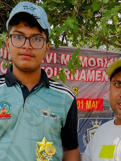 One of our players receiving an award during the U-17 cricket tournament on our Punjab tour.