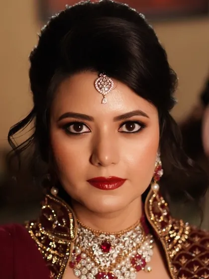 A classic, bold look never goes out of style. Here, I paired a sophisticated, shimmering eye with a timeless red lip to create an unforgettable statement for her celebration. This is for the client who loves to embrace glamour with confidence and poise.