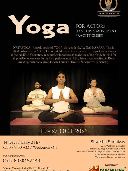"Natayoga," a specially designed yoga program for actors, dancers, and movement practitioners to help with body conditioning and mindfulness.