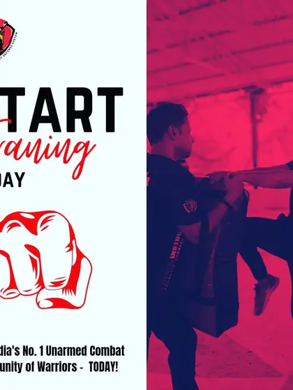 A graphic inviting you to join India's number one unarmed combat community of warriors.