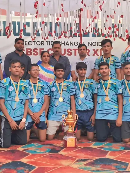 First place winners at the CBSE Cluster XIX Under-17 Kabaddi tournament. A well-deserved victory for the Noida Educational Academy team.