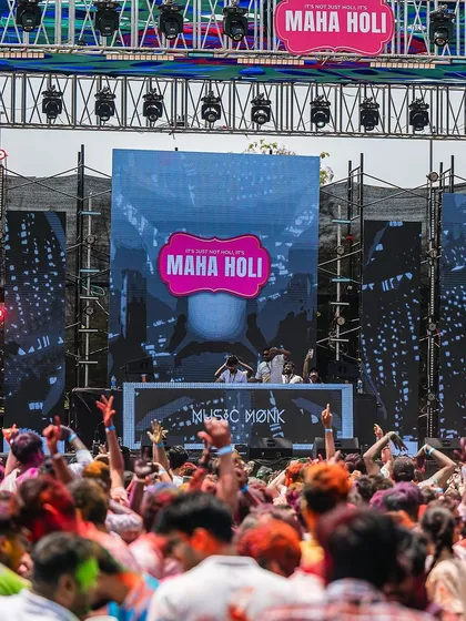 Performing at the Maha Holi Festival for a crowd of over 15,000 people. The energy of a festival stage is unmatched, and connecting with a crowd this massive is what I live for.
