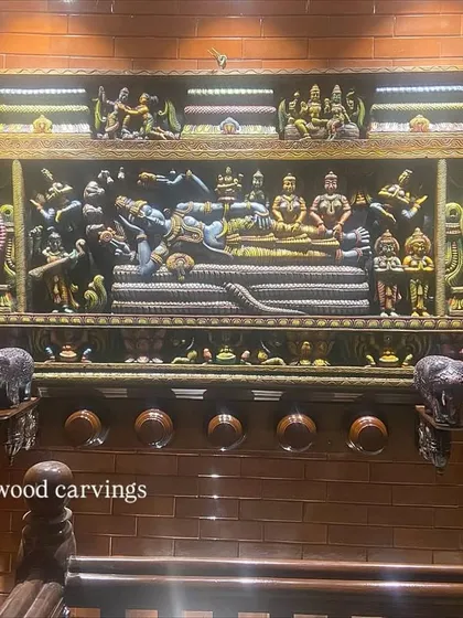 We are honored when our clients share how our work transforms their homes. This magnificent Ranganathaswamy panel, installed and beautifully lit in a client's residence, becomes a spiritual and artistic focal point for the entire family.