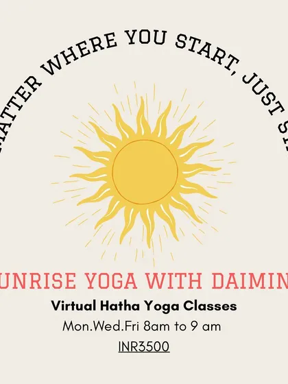 This is your official invitation to join my Sunrise Hatha Yoga classes. They are completely virtual, so you can join from anywhere. We keep the groups small to make sure everyone gets the attention they need.