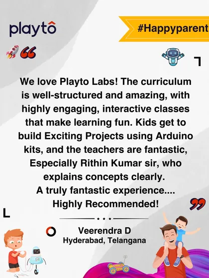 A parent from Hyderabad shares why our program works. A well-structured curriculum, engaging projects with real Arduino kits, and fantastic teachers who make concepts clear. This is the hands-on, supportive learning environment we create for every child.