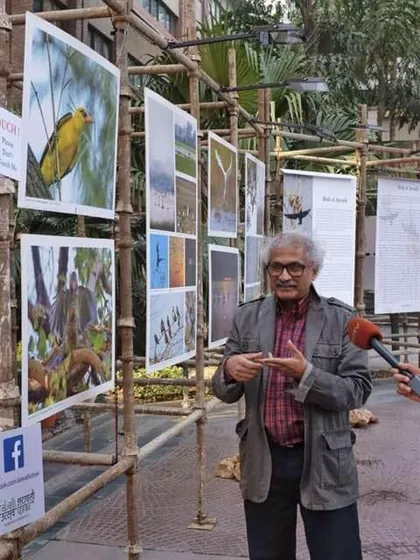 Here, the respected journalist Ravish Kumar of NDTV is interviewing my friend and mentor, Aditya Arya, at the Aravali Utsav exhibition. I was proud to have my photographs be a part of this important show highlighting the biodiversity of the Aravali range.