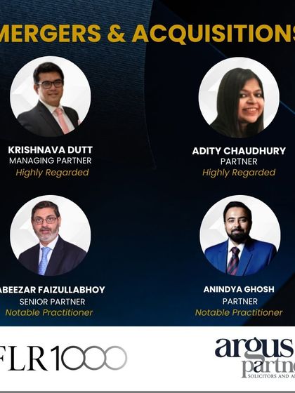 IFLR1000 has recognized me and my partners as 'Highly Regarded' and 'Notable Practitioners' in Mergers & Acquisitions for 2024.