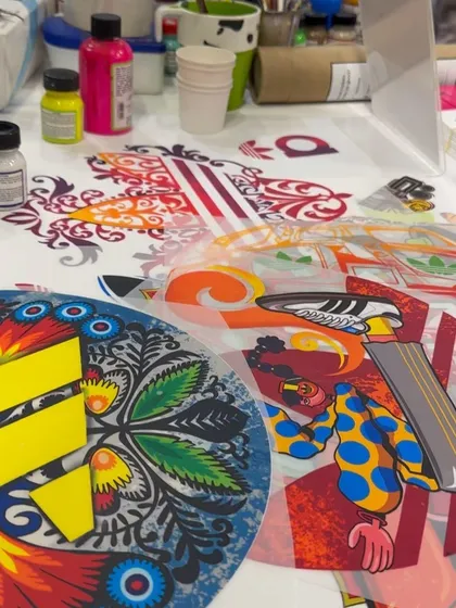 Behind the scenes of my collaboration with Adidas. These are some of the digital designs and stencils I created, laid out and ready to be turned into custom T-shirt prints and sneaker art.