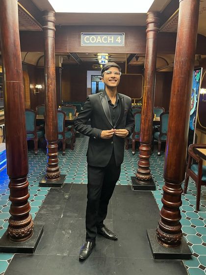 Another photo from the show at Rajendra Place. I always take a moment to appreciate the unique venues I get to perform in.