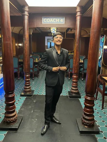 Another photo from the show at Rajendra Place. I always take a moment to appreciate the unique venues I get to perform in.