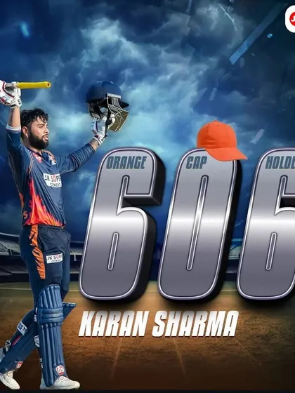 Performance is the only currency that matters. We are proud of our student Karan Sharma, who became the Orange Cap holder with 606 runs in the UP T20 league. This is the result of relentless hard work and dedication, the very values we instill in every player at our academy.