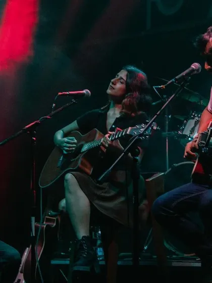 There's a special magic when musicians connect on stage. Here I am, lost in the music with my bandmates during a trio performance at Fandom in Bangalore.