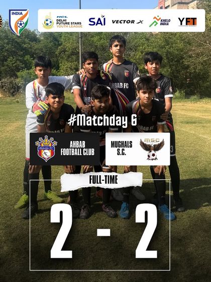 The final score from Matchday 6 of the U-13 HCL Youth League, a 2-2 stalemate.