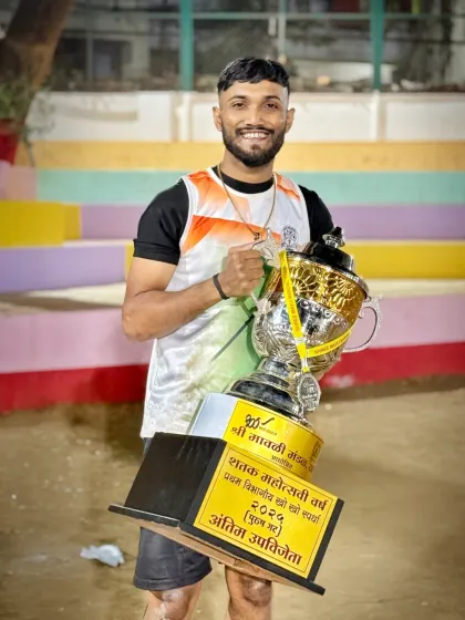 Another shot of our player with his hard-earned trophy.