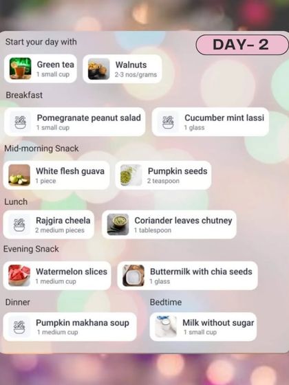 Navratri Diet Plan: Day 2: Day 2 focuses on variety with meals like Rajgira cheela and pumpkin makhana soup. This plan is designed to be easy to follow and delicious.