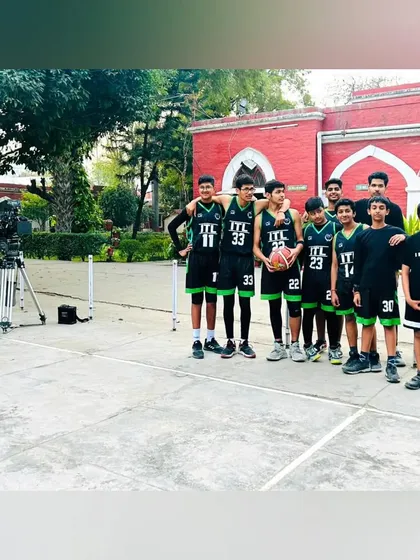 From the basketball court to a movie set! Here are our players during the shoot for 'Murder Mubarak', getting ready for the basketball sequence in the film.
