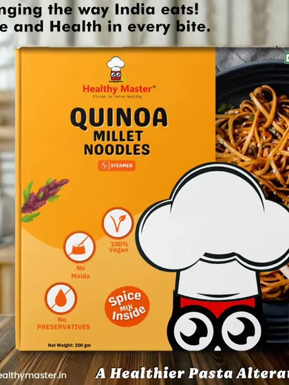 My Quinoa Millet Noodles are a perfect example of how health and taste can go hand in hand. They are 100% vegan, contain no preservatives, and are steamed, not fried, offering a truly guilt-free alternative to regular noodles.
