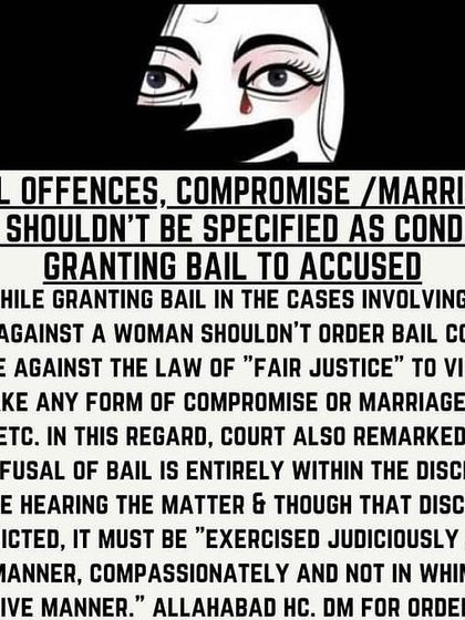 This ruling clarifies that compromise or marriage with the accused should not be a condition for granting bail in sexual offense cases.