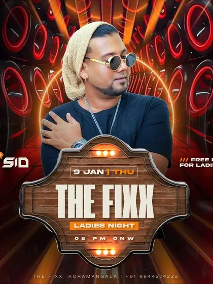 A flyer for another one of my popular Ladies Night events at The Fixx.