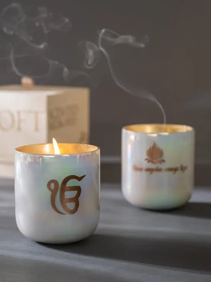 Discover the key to mindfulness. To meditate is to come back to your breath, again and again. This year, discover a new you with my Spiritual collection, featuring candles with sacred symbols like 'Ek Onkar' to aid your practice.