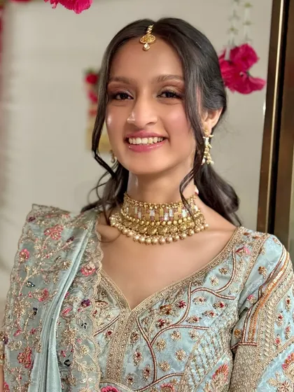 Another happy shot, showing how the makeup looks radiant and beautiful in natural light.