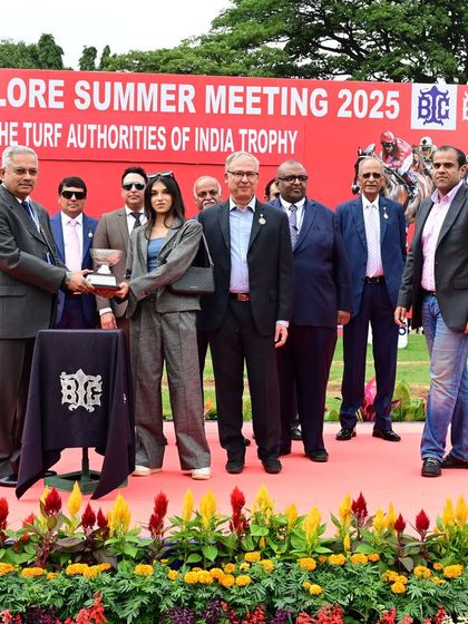 The Turf Authorities of India Trophy presentation.