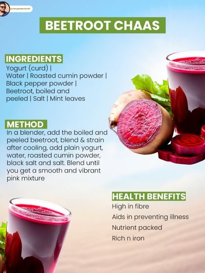 This recipe for Beetroot Chaas creates a fiber-rich, nutrient-packed drink that's high in iron.