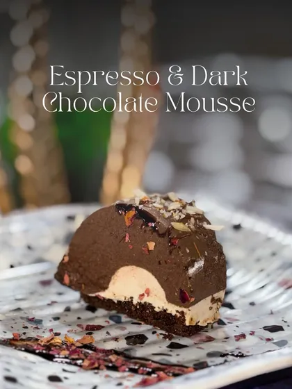 My Espresso and Dark Chocolate Mousse is a dream for coffee and chocolate lovers. Layers of cake sponge, smooth espresso mousse, and silky dark chocolate mousse come together in perfect harmony.