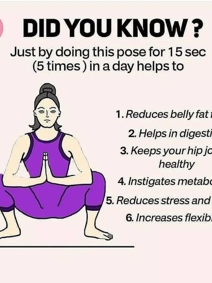 Did you know that holding Malasana (Garland Pose) for just 15 seconds can help reduce stress, aid digestion, and increase flexibility?