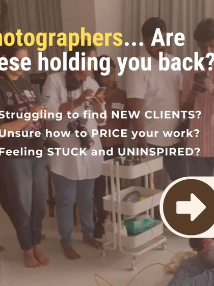 A graphic addressing common photographer pain points like finding clients and pricing work, positioning the membership as the solution.