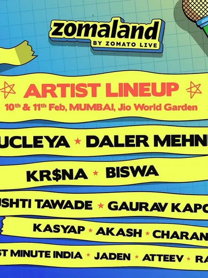 The official artist lineup for Zomaland Mumbai. It was a huge moment to see my name listed alongside some of the biggest artists in India.