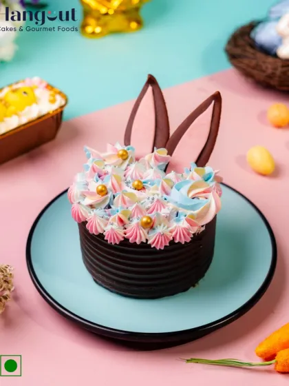 Ears up for the most adorable cake of the season. Our Belgian Chocolate Easter Bento Cake is a pastel dream, topped with cute bunny ears.