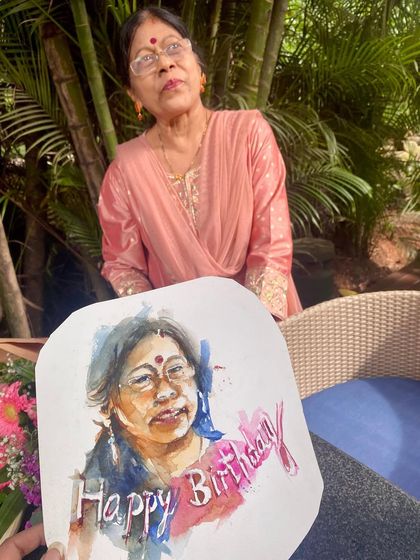 A quick, small watercolor portrait I painted for my mother on her birthday. It's always special to create something personal for the people you love the most.