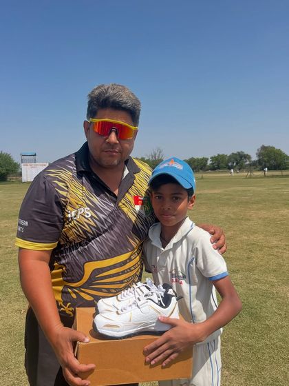Arnav Rampal receiving his Man of the Match award. He is a talented young player with a lot of potential.