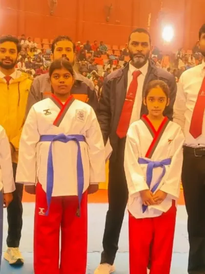 My team of young fighters ready for their matches at the 7th Open National Taekwondo Championship. They carry the spirit of our academy with them.