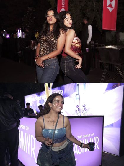 Attendees enjoying the event at a branded experience zone. We work with partners like Kashmyr to create dedicated spaces that enhance the overall concert atmosphere.