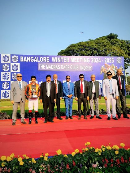 The winning team of the Madras Race Club Trophy.