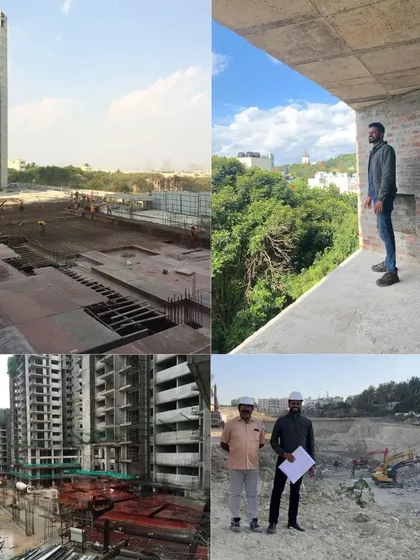 Our work extends beyond the drawing board to on-site supervision. This collection of images shows our architects at various construction sites, ensuring that the design vision is executed with precision and quality from the ground up.