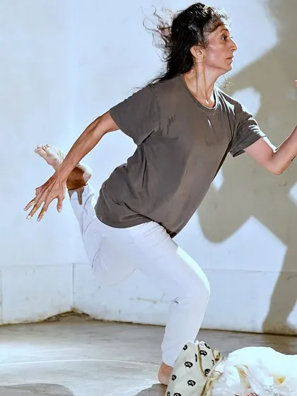 A dynamic shot from my solo piece "DANDYLION," performed in Tokyo as part of the Asia meets Asia Spring Camp. The theme was climate change, and my movement explores the strength and fragility of life.