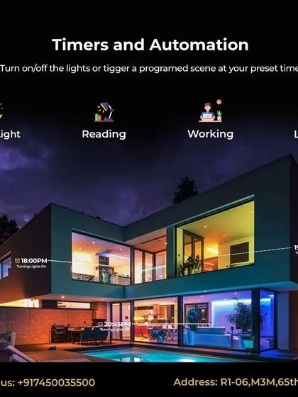 Automate your lighting to fit your lifestyle. I can set up timers and programmed scenes for any activity, whether it's for reading, working, leisure, or a gentle night light.