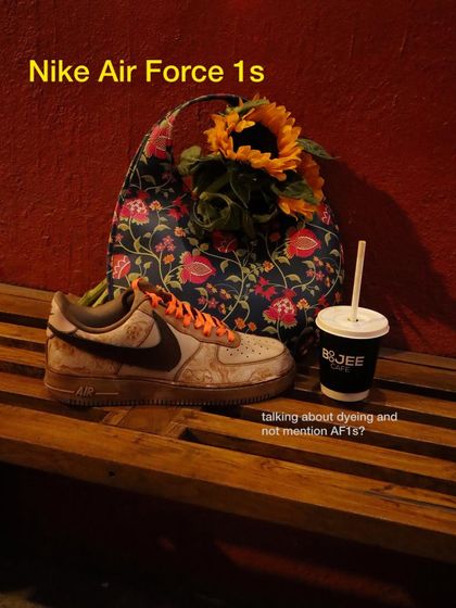 You can't talk about coffee-dyeing without mentioning the classic Nike Air Force 1. This pair shows how the process creates a beautifully uneven, authentic vintage texture that you can't get any other way.