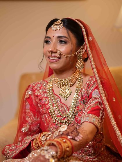 Another happy, candid moment. The makeup is designed to look great both in professional photos and in real life.