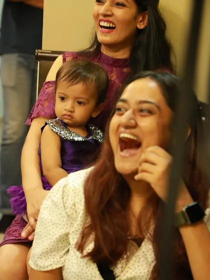 More happy faces from the audience. The laughter of both kids and adults is what I aim for.