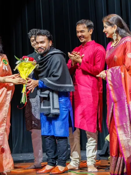 Fun and candid moments with the artists of the Hindustani-Carnatic collaboration in Chicago. The camaraderie off-stage is just as important as the music on-stage.