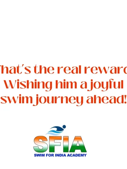 A simple message that says it all. The real reward of coaching is seeing my swimmers happy and wishing them a joyful journey ahead.