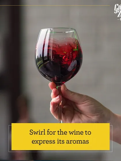 The second step is to swirl the wine in the glass. This simple action aerates the wine and helps it to express its full range of aromas.