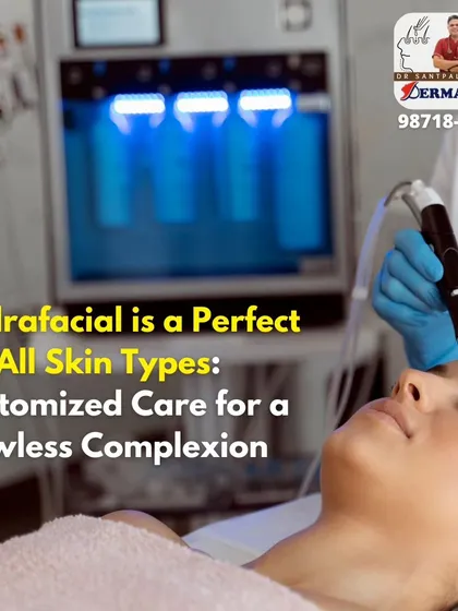A client undergoing our signature HydraFacial treatment. This image shows the specialized handpiece used to cleanse, exfoliate, and infuse the skin with hydrating serums. The procedure is gentle, non-invasive, and provides an immediate, noticeable glow.
